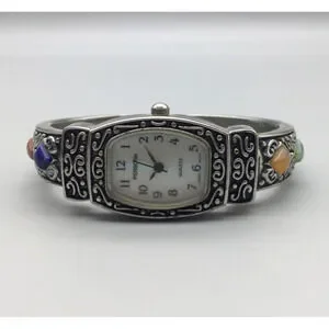 Persona Watch Women 20mm Scroll Colorful Stone Open Cuff Persona Watch Women 20mm Scroll Colorful Stone Open Cuff New  main image 2